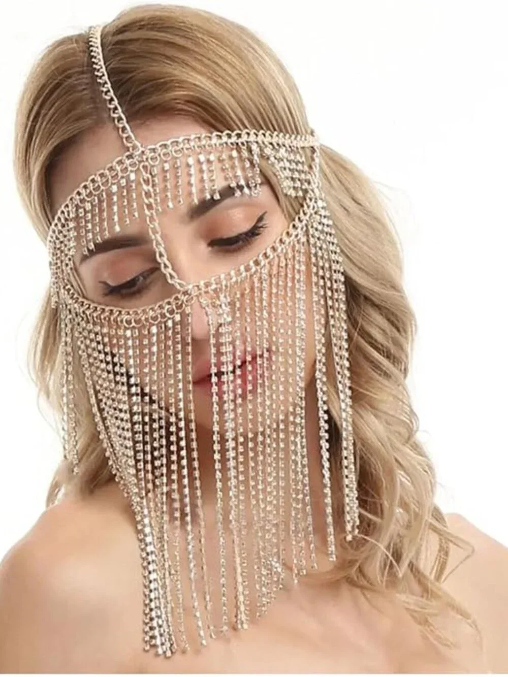 Rhinestone Layered Masquerade Mask
